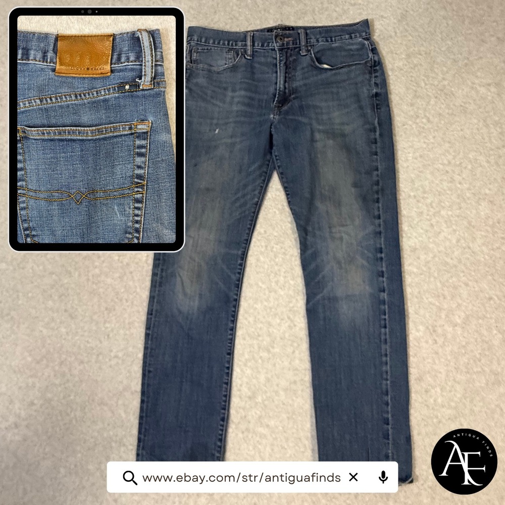 Lucky Brand 121 Heritage Slim Mens Jeans 32x30 Medium Wash Blue Denim